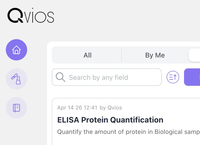 Qvios main navigation.